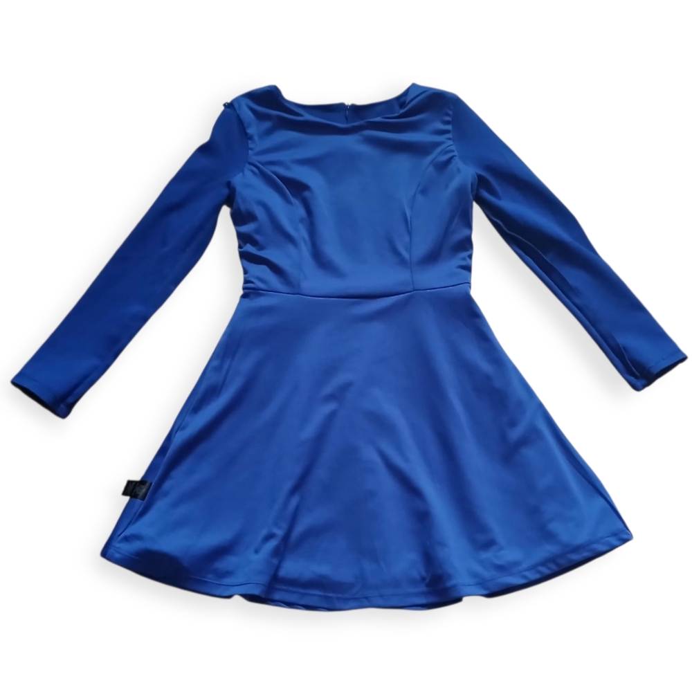 LULUS FOREVER CHIC ROYAL BLUE LONG SLEEVE DRESS. SIZE M - Picture 14 of 16